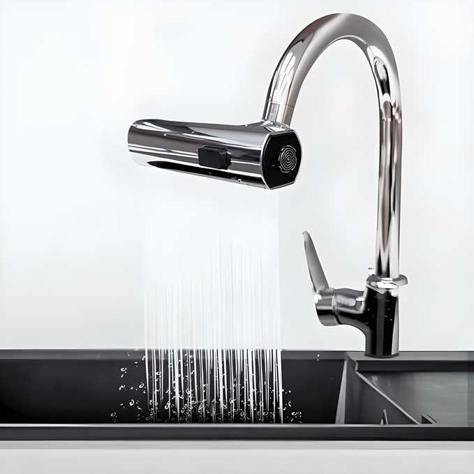 3 in 1 Waterfall Kitchen Faucet, Touch Faucet, Extender for Kitchen Sink